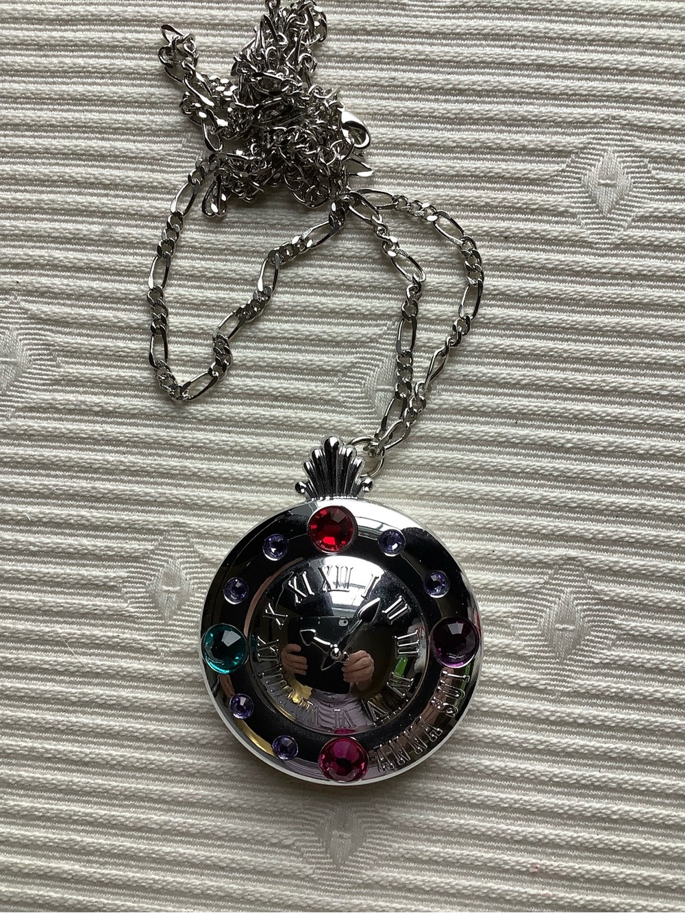 ANNA SUI Silver Necklace Rouge Lipstick Collectable Used